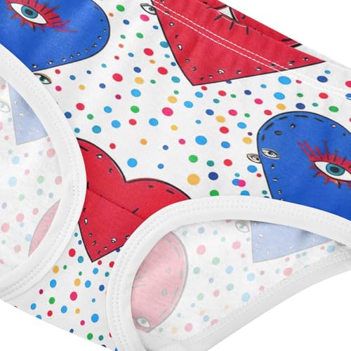 Girls Underwear Toddler 2t Cotton Little Girl Panties Artistic Briefs Undies Kids Red Blue Hearts Eye Colorful4