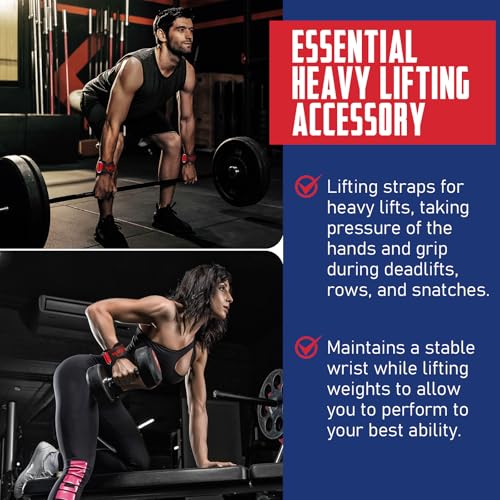 Image of Weight Lifting Wrist Strap,Double Layer Leather Wrist Wraps with Neoprene Padding for Weightlifting & Deadlifts - Adjustable Gym Straps for Men & Women