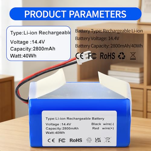 Image of RVBAT850 RVBAT85002 Battery Replacement for Shark IQ Robot Vacuum RV1001AE | RV1000S AV1010AE AV1002AE RV1100VL RV101AE AV1102ARUS RV1101ARUS UR1000SR UR1100 UR1110ARCA UR1105ARUS AV1102ARUS RV1100VRUS