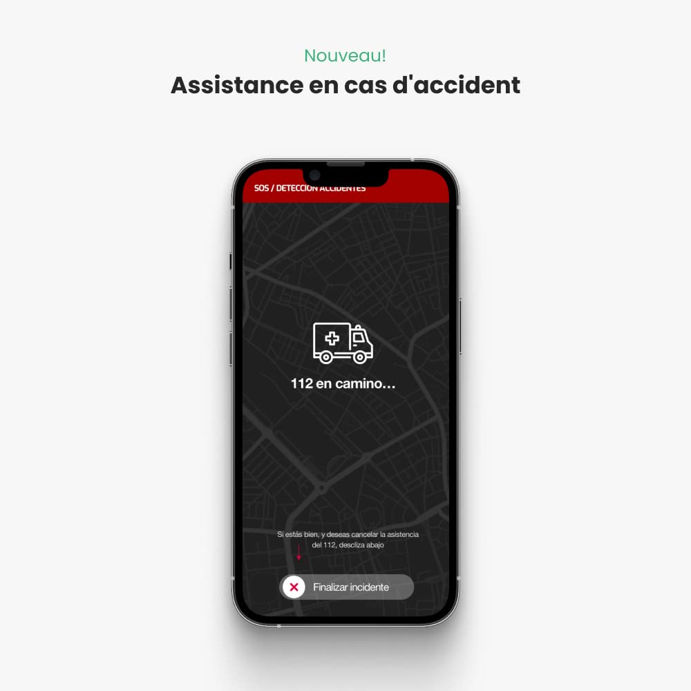 KOMOBI City Traceur GPS pour Moto et Alarme Antivol. Localisateur de Scooter avec Abonnement et SIM. GPS Tracker avec Avis de Révisions. Traqueur de Vehicle avec Géolocalisation + Smartkey