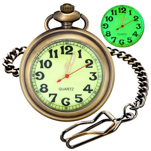 Montre de poche Tiong finition bronze brillant et chiffres arabes