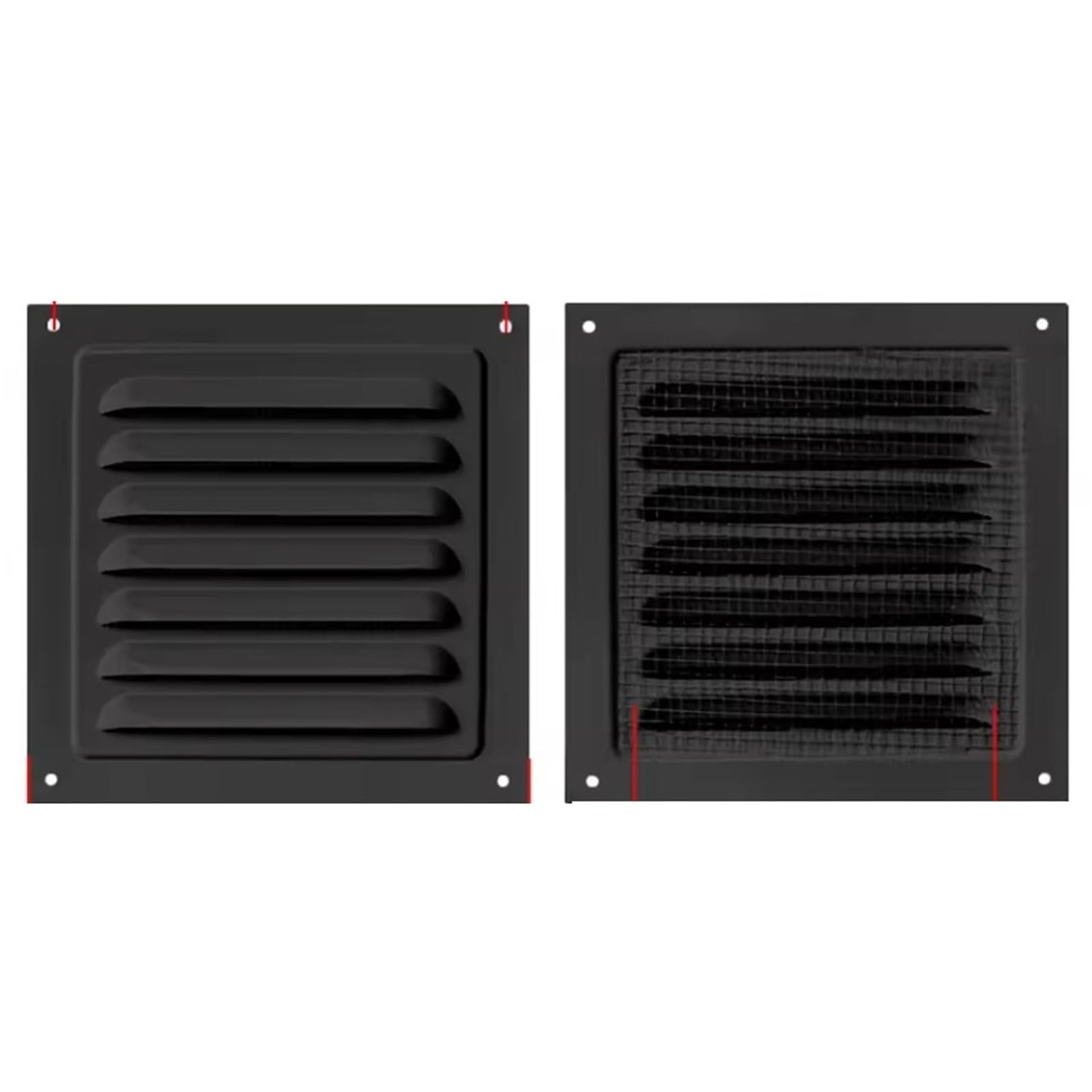 Ventilator Grille Aluminum Alloy Air Vents System Net Cover Screen Window Square Metal Exhaust Outlet for air Vent(150x150mm Black)