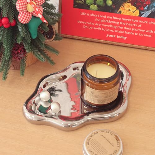 Image of CCINPPY Ceramic Jewelry Tray Trinket Dish, Decorative Cloud Vanity Key Tray for Women, Ring Holder Dish, Cute Jewelry Plate Bowl Room Decor Aesthetic, Silver, Large