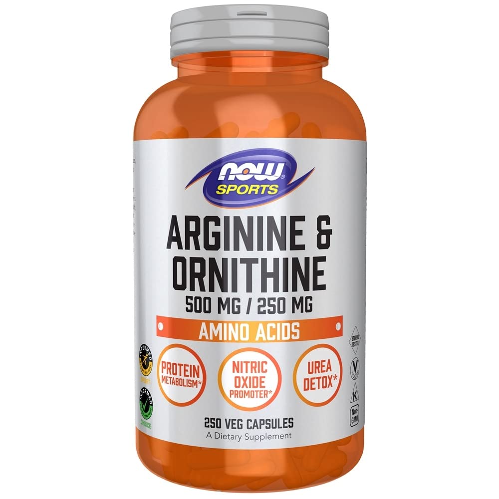 NOWFoods - Arginine & Orthinine 500/250 mg, Amino Acid - 250 Capsules