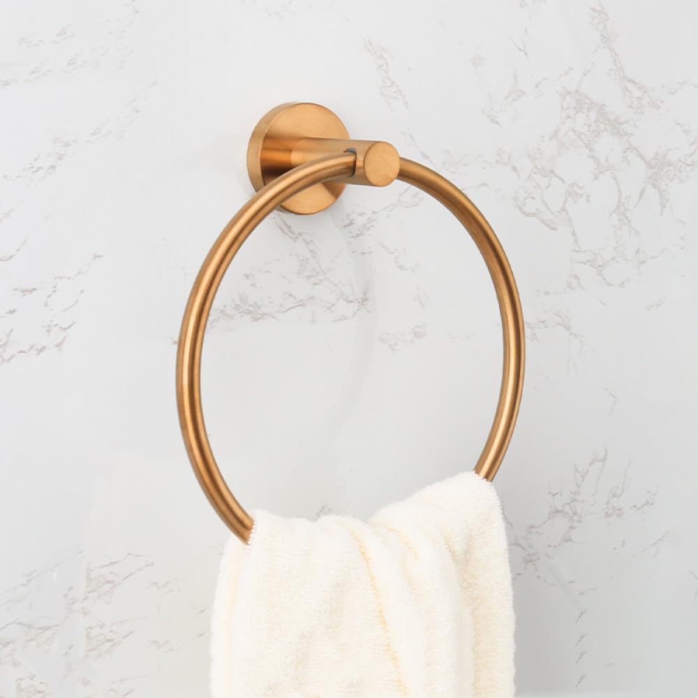 Accessori per il bagno Portasciugamani in acciaio inossidabile 304 in oro rosa Porta carta igienica Portasapone Portasciugamani Accessori per toilette, Anello portasciugamani RG