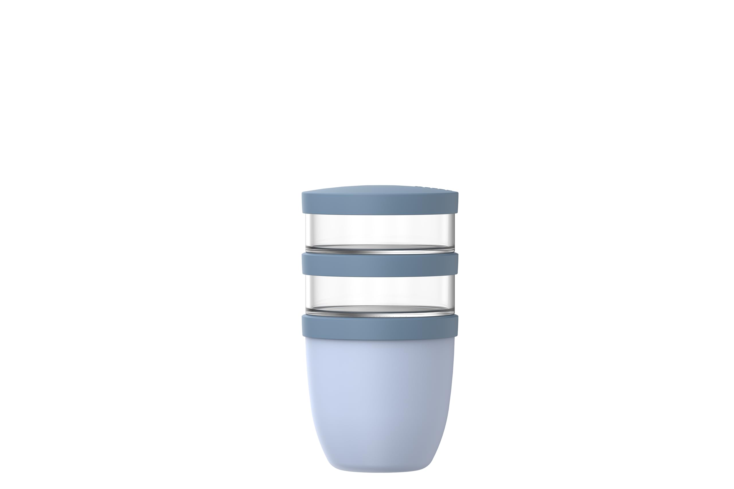 Mepal - Ellipse Cereal Cups 3 Pieces - Cereal Cup To Go - Yoghurt Cup To Go - Space for Snacks and Toppings - Dishwasher Safe - 500 + 200 + 200 ml - Nordic Blue