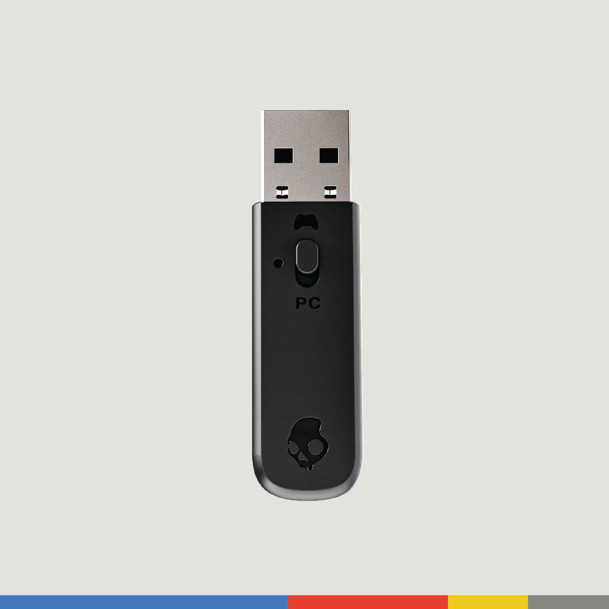 Skullcandy SLYR Pro Bezprzewodowe słuchawki douszne do gier wieloplatformowe z nadajnikiem USB-A o ultra niskim opóźnieniu, kompatybilne z Playstation, Xbox, PC i Nintendo Switch - biały/niebieski