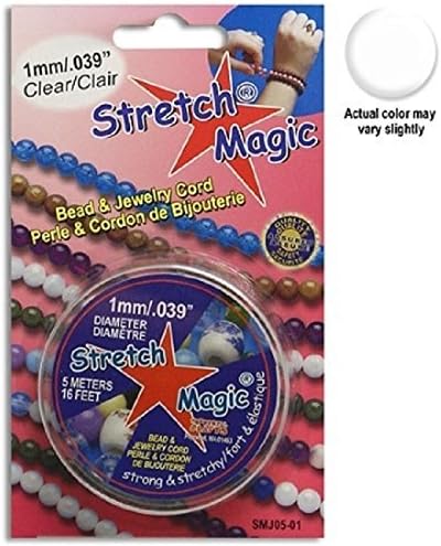 Stretch Magic Jewelry Making and Beading Cord| 3 Clear (0.5mm, 0.7mm, 1mm) and 1 Black (1 mm) Stretchy Thread Set| Strong and Flexible To Use with Bracelet, Necklace, Choker, Beads