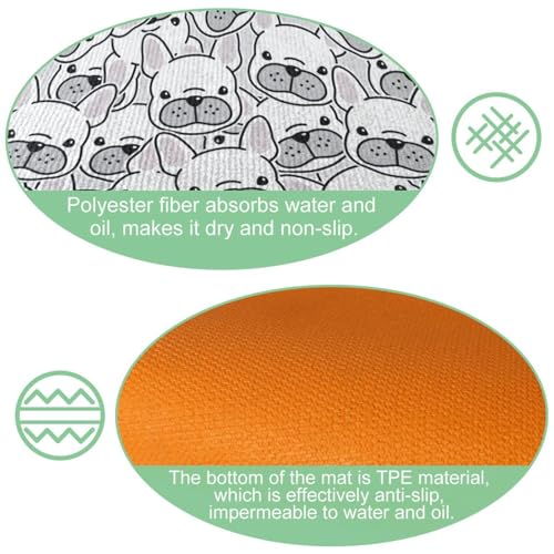 Tapis de cuisine absorbant lavable lot de 2 antidérapant motif chien