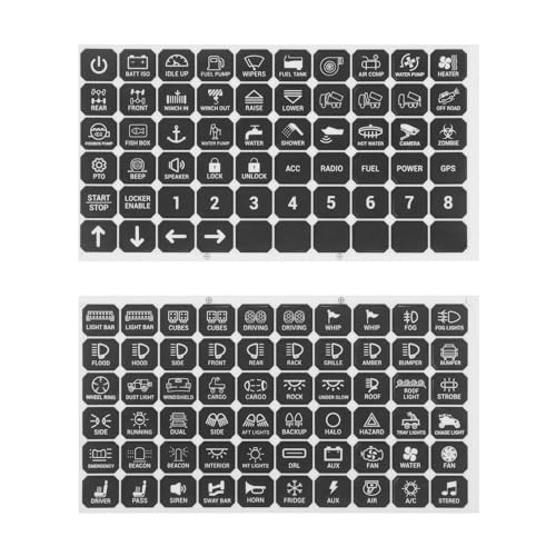 eMagTech 120 Pezzi Adesivi Piccoli Per Pannello Interruttori Etichette Per Interruttori Adesivi Per Pulsanti Multifunzione Per Auto Barche Rimorchi Compatibile Con Auxbeam BA80 GA80 BB80