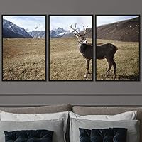 3 Piece Framed Canvas Wall Art Spiritual Animals Deer Canvas Prints Home Artwork Decoration for Living Room,Bedroom - 16
