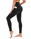 High Waisted Leggings for Women - No See Through Tummy Control Cycling Workout Yoga Pants with Pockets Reg & Plus