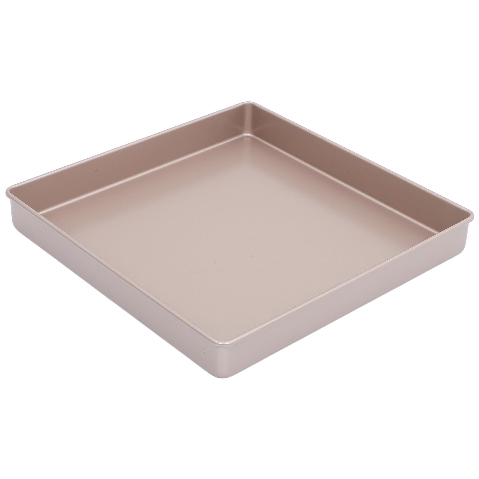 Beavorty Teglia Quadrata in Acciaio al Carbonio Color Oro Rivestimento Antiaderente, per Dolci e Cheesecake, per Cucina e Feste di Compleanno