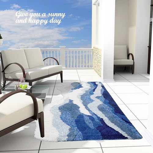 Tapete Wave Ocean de Microfibra, Antideslizante, 81x43 cm miniatura 7