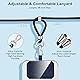 Aulese 2 Stück Handykette Universal, Unisex Einstellbares Handyband zum Umhängen, Handyschnur Schlüsselband mit 4 Pad Kompatibel mit Alle Smartphone, Handyhülle Kette Lanyard (Schwarz + Dunkelblau)