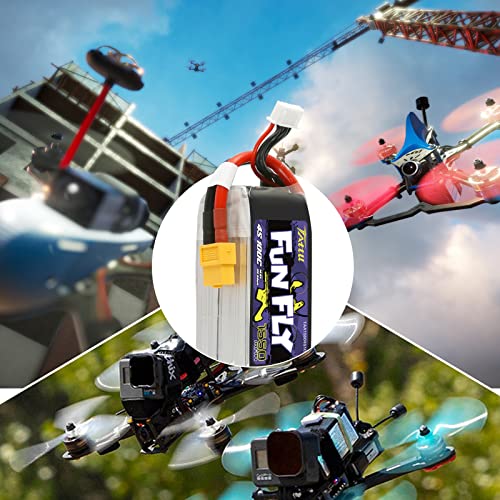 Tattu Funfly 4S Lipo Battery 1550Mah 100C 14.8V Lipo Battery Pack With Xt60 Plug For Rc Boat Heli Airplane Uav Drone Fpv Skylark Emax Nighthawk 250 Practice #TOP4