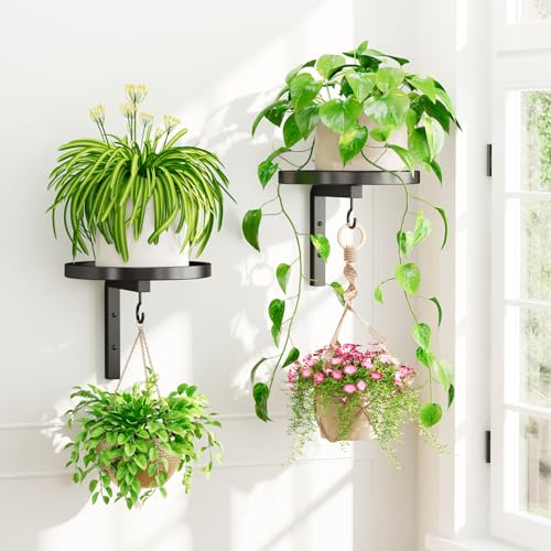 iDavosic.ly Wandbehang Pflanzenständer 2er Set Blumenständer für Draußen Plant Stand Indoor Outdoor Pflanzenregal Hoch Blumenregal Mehrstöckig für Balkon Wohnzimmer Terrasse