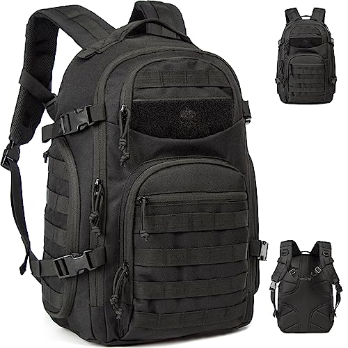 TRAILKICKER Tactical Laptop Backpack Military Backpack for Men Black Tactical Bag Backpack, Tac0006black, 35L