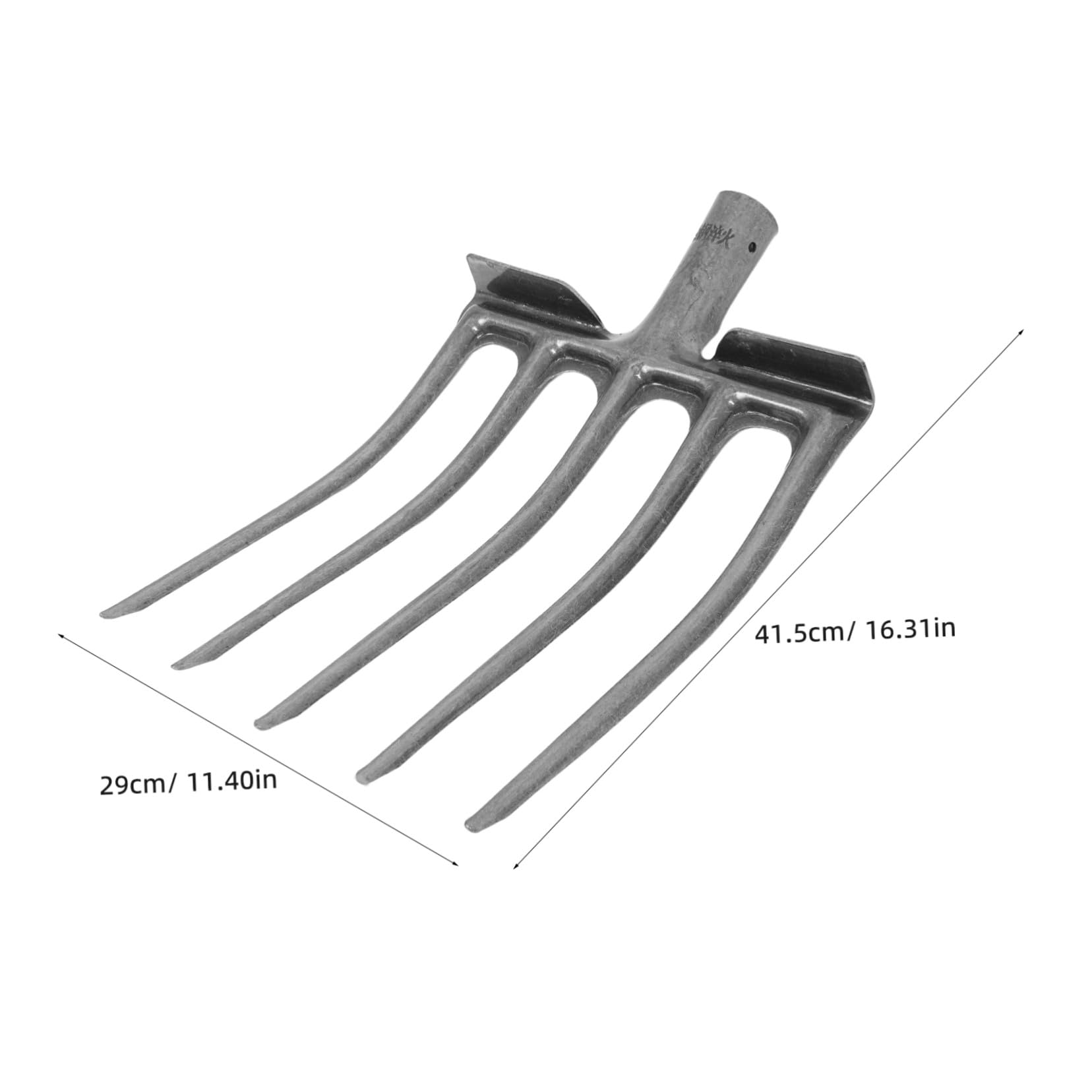 Abaodam Forcone da Giardino in Acciaio Argento a 4 Denti per Lavori Agricoli e Vangatura del Terreno, Resistente e Versatile per Attività di Coltivazione e Cura del Suolo