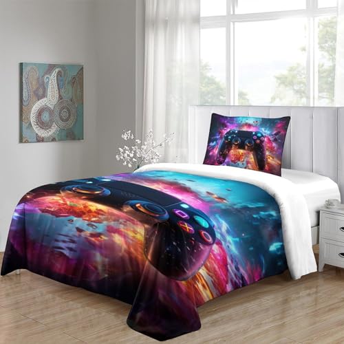 Parure de couette joueur avec impression 3D premium et microfibre douce