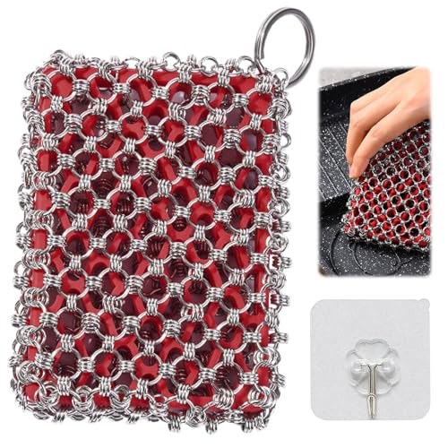 Gusseisenreiniger für Dutch Oven 316 Edelstahl Ringreiniger Dutch 0ven Zubehör Gusseisenreiniger aus Edelstahl Ringreiniger Dutch Oven Gusseisen Reiniger für Oven Bräter Grillpfannen oder Woks