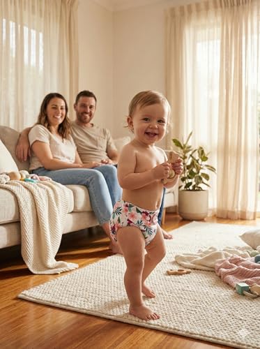 Image of Reusable Cloth Diaper for Babies | Washable Baby Cloth Diaper with Absorbent Insert | Leak Proof Adjustable Free Size Pocket Diaper 3M -3Years | Eco Friendly Reusable Baby Diaper (3, SPACE-FLORAL, One Size)
