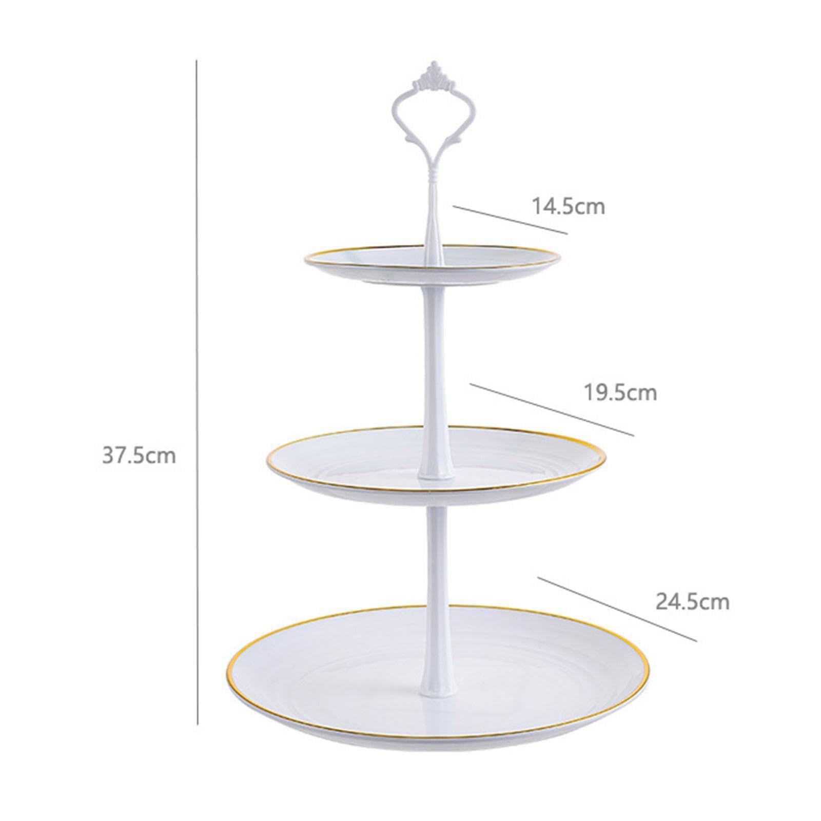 MagiDeal 2 Soportes para Cupcakes 3 Niveles, Soportes Servicio escalonados con 3 bandejas Blancas, Mesa Decorativos, estantes exhibición para, Style C