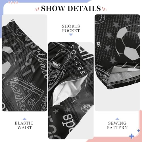 ZZXXB Football Sport Boys Long Pants Soft Trousers Elastic Waist Kids Lounge Bottoms with Pockets S-XL4