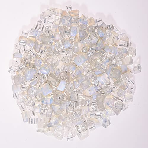 Asingeloo 5-8mm Synthetic Opalite Chip Stone Beads Bulk Irregular Shaped Drilled Loose Gemstones Beads with Box for DIY Jewelry Making