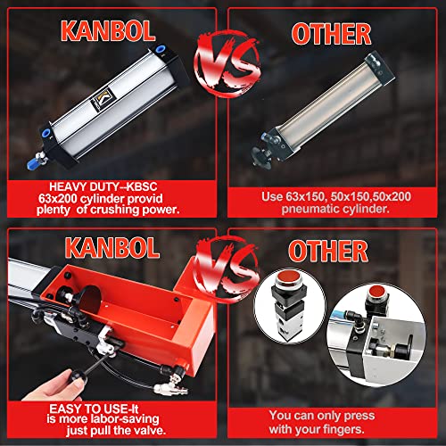 Pneumatic Can Crusher For Recycling 12 Oz. And 16 Oz. Soda Beer Can Crusher Smasher Wall Mounted For Aluminum Cans-Red #TOP5