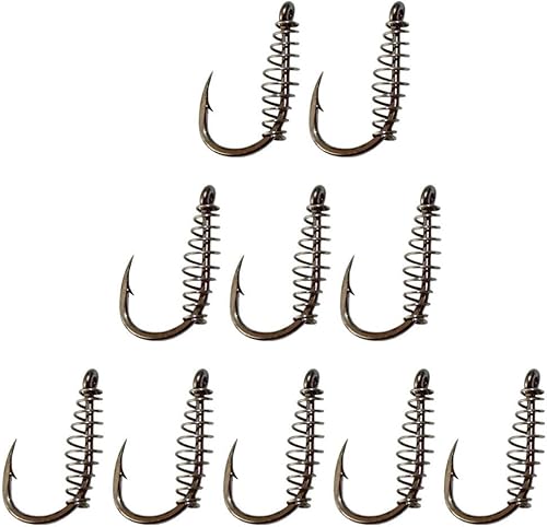 Miniatura 9 de FAVOMOTO 10 anzuelos de primavera para bagre, cebo de pesca artificial, anzuelos de pesca al aire libre, gancho de mordida de pesca para pesca,