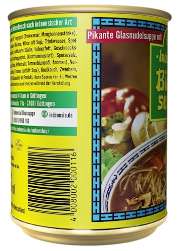 Indonesia Original Bihun Suppe | Das Original | Leckere Suppe mit Gemüse und Hähnchen | 390 ml