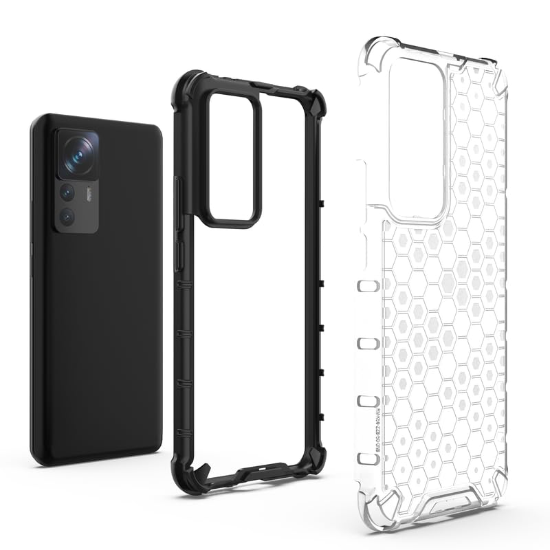 Image of Plastic Bumper Back Case Cover for Xiaomi 12T / Mi 12T Pro 5G (Transparent)