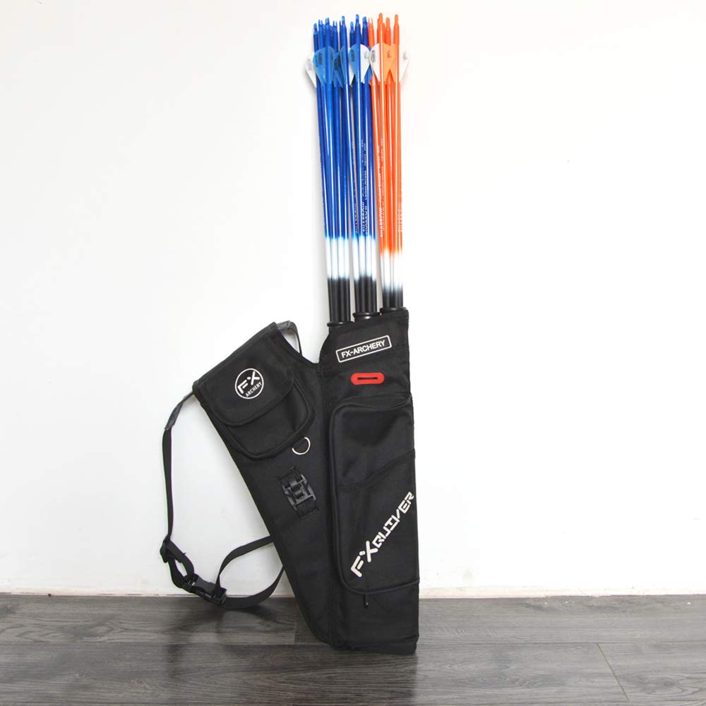 Carquois De Tir à L'arc Nature Pro - 3 Tubes, Transport Pour 18 Flèches, Noir, Neuf
