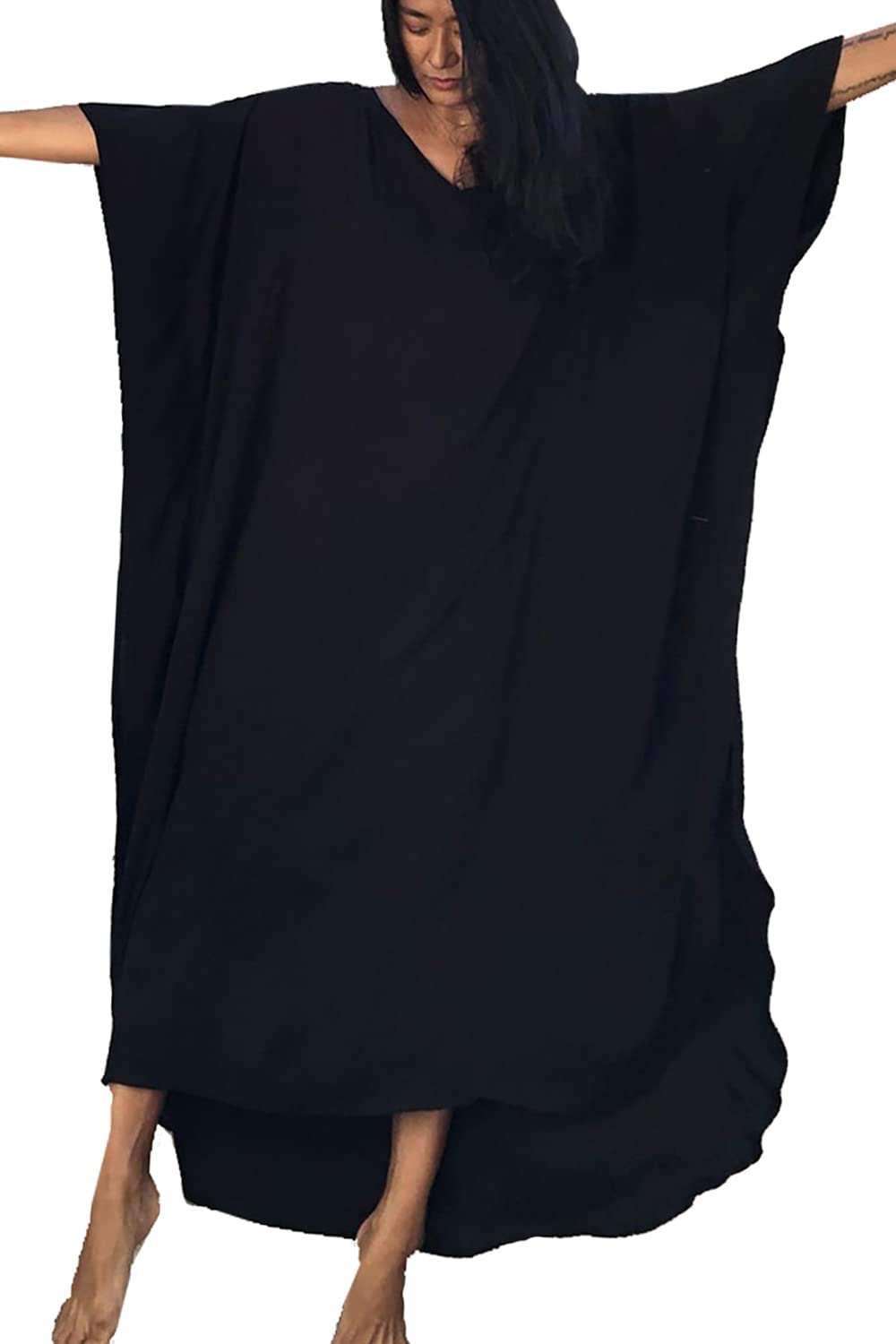 YouKD Vestido Largo Bohemio con Caftán Largo de Verano para Mujer Bata de Playa Talla Grande Kimono Talla Única