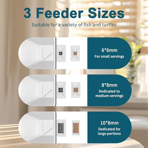 Image of Wireless Fish Feeder Automatic Dispenser for Aquarium, 100ml Food Dispenser with App Control, USB Powered for Small Fish Tank Pelleted Food, Electronic Feeders for Animals (100ml)