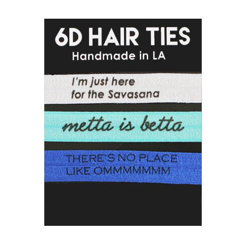 6D Hair Ties Yoga Themed Creaseless Hair Ties 4 pack