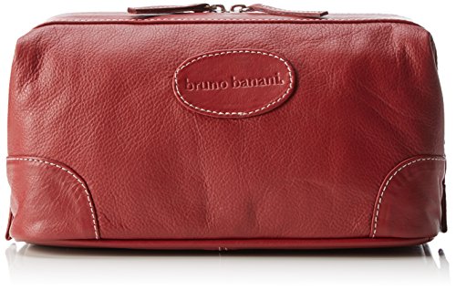bruno banani Geldbörse Leder Schwarz Reißverschluss RFID Schutz hochwertig Doppelnaht, Red (Rot), Breite 28 cm, Höhe 13,5 cm, Tiefe 12 cm