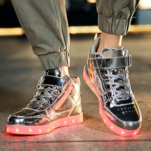 Image of JEVRITE Unisex LED Light Up High Top Sneakers - USB Charging for Women & Men - Couples Shoes