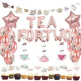 Tea for Two Birthday Party Decoration, Tea for Two Balloons Floral Tea Hanging Garland, Teapots Teac