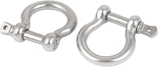 New Lon0167 50mm Length Featured 304 Stainless Steel reliable efficacy Wire Rope Bow Shackle 8mm Thread 2pcs(id:749 7c 1c 418)