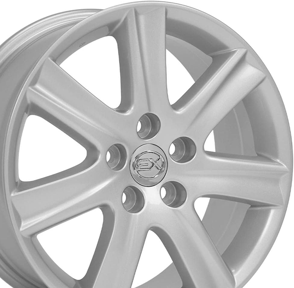OE Wheels LX12 17 Inch Rims Fit ES 350 Style 5x114.3 17x7 Gloss Silver - Hollander 74190 (Set of 4)