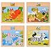 CCLIFE Wooden Jigsaw Puzzles Set for Kids 2-5 Years 12 Piece Colorful Wooden Educational Transport Vehicles(4 Puzzles)