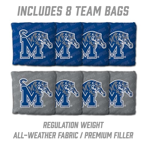 YouTheFan NCAA Memphis Tigers 2’ x 3’ Wood Cornhole Game with Logo Bags by YouTheFan - Image 4