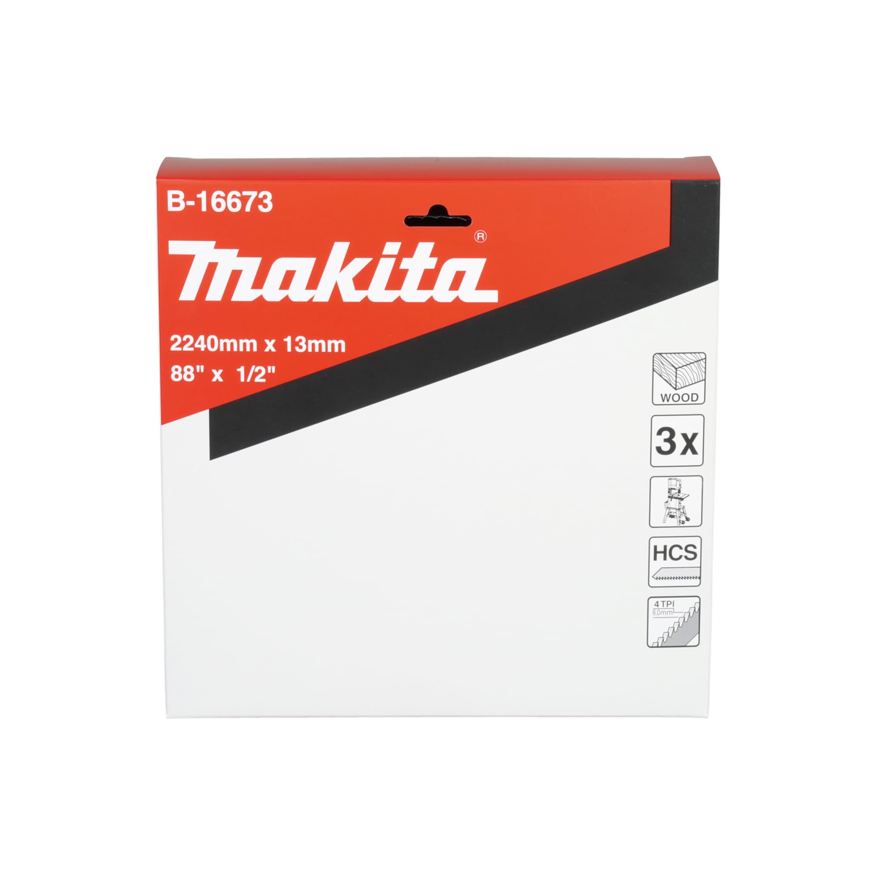 Makita B-16673 - Hoja de sierra de cinta de 13x0.5 mm 4 dpp para madera corte universal para lb1200f