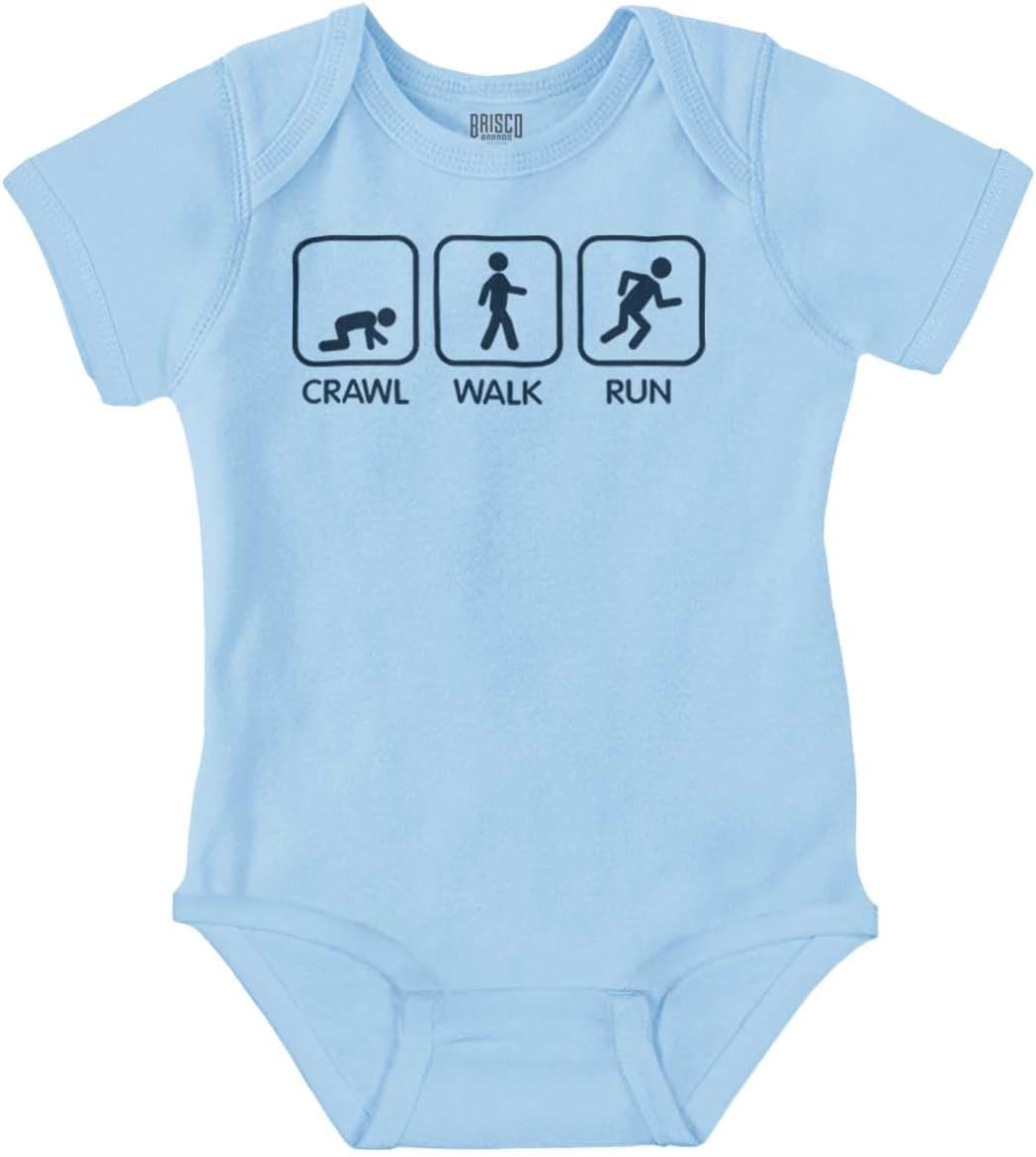 Brisco Brands Crawl Walk Run Athletic Baby Romper Boys or Girls