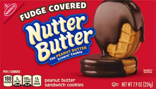 Nutter Butter Fudge Covered Peanut Butter Sandwich Cookies, 7.9 oz