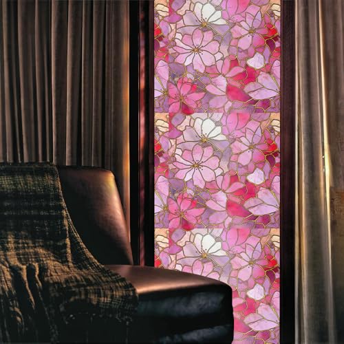 Película decorativa para ventana vidriada rosa 15.7x118 in miniatura 2