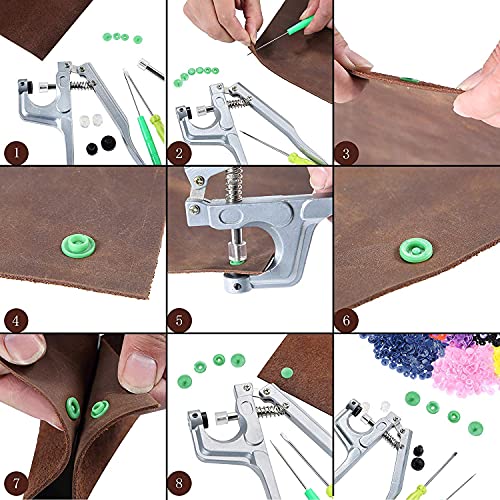 Efivs Arts Snaps for Sewing, 500 Sets Snap Buttons with Plastic Snap Press Pliers Set Snaps Starter Kit for Sewing and Crafting Back to School Gift (25 Colors) - Thumbnail 6