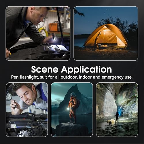 GEARLITE Mini LED Taschenlampe, IPX4 Wasserdicht Stiftlampe, Handheld Klein, Perfekt für Inspektion, Arbeit, Reparatur, Zuhause, Notfälle (Inkl Batterien)